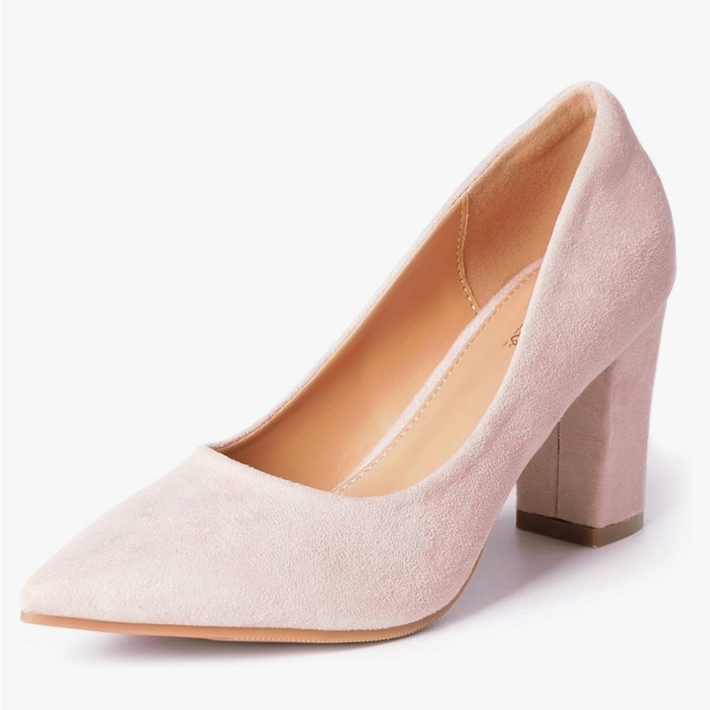 👠 3.5” blush block heels Sz 8.5 (like new, only worn once!)